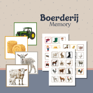 Memory boerderij, spel, montessori, educatief, peuter, kleuter, werkbladen, werkboeken, activiteiten