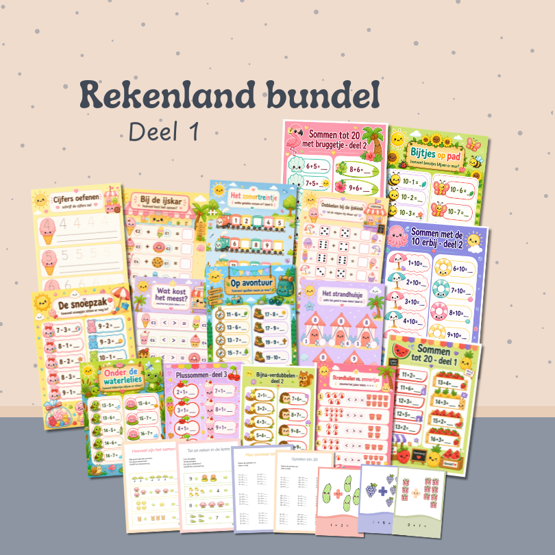 Rekenland bundel, rekenen, sommen, plus sommen, groep 2, groep 3