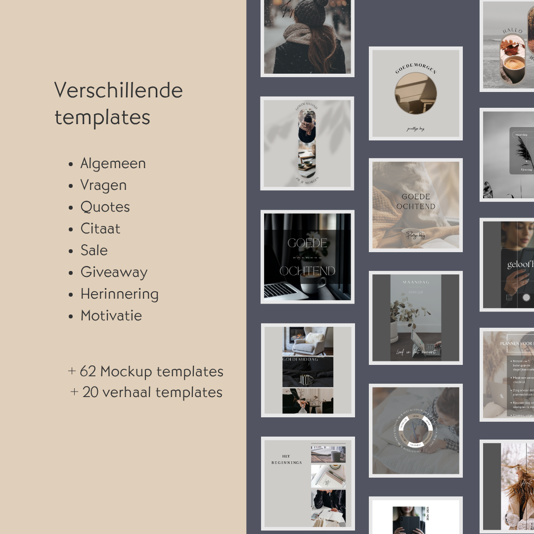 Sociale media templates, canva, branding en design