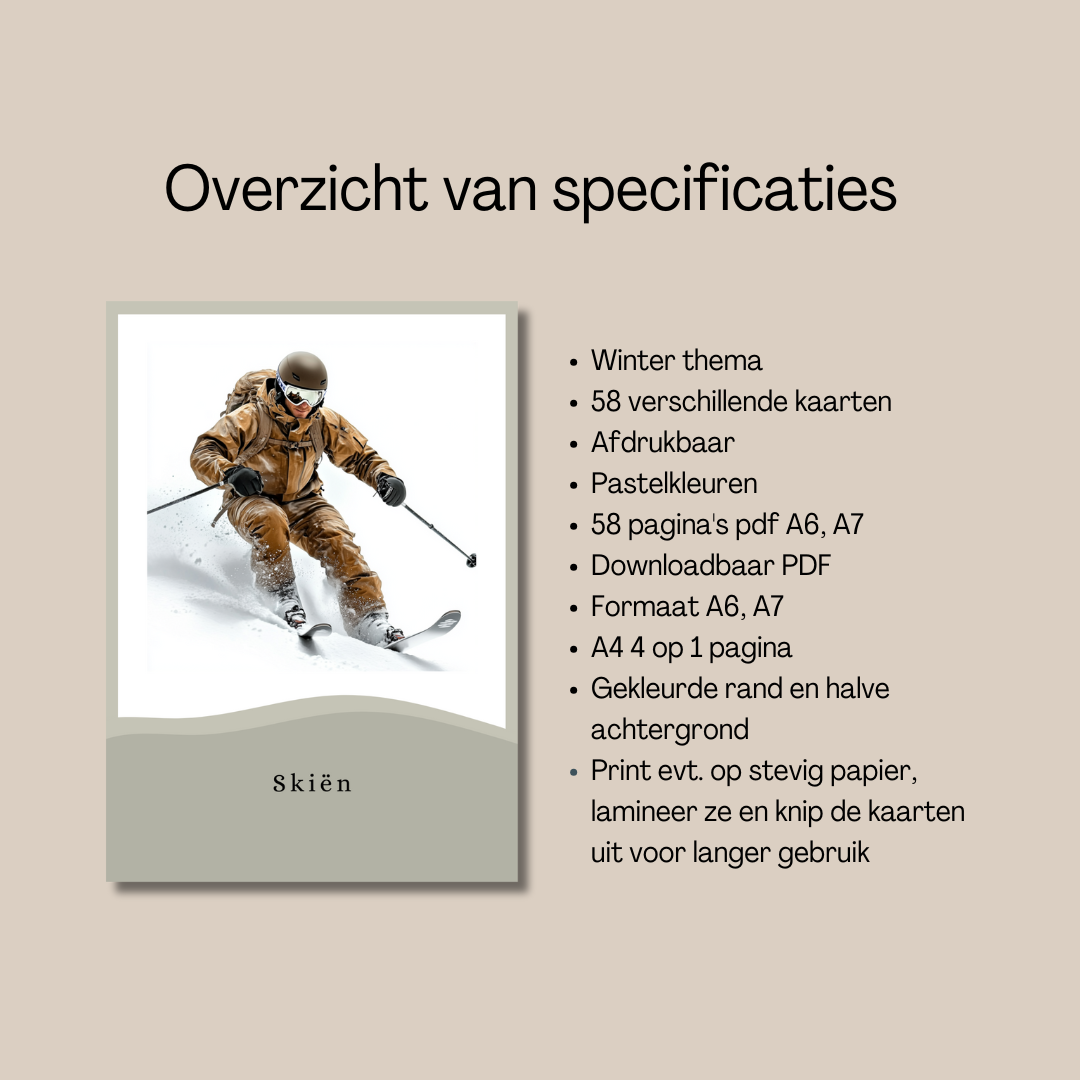 Winter flashcards, montessori, educatief, leerkracht, lesmateriaal, peuter, kleuter