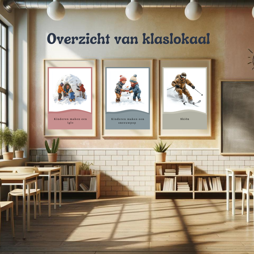 Winter flashcards, montessori, educatief, leerkracht, lesmateriaal, peuter, kleuter