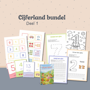 CijferLand bundel, cijfer, getallen leren, tracing, tellen, rekenen, sommen, rekenen oefenen, myera