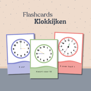 Flashcards klokkijken , leren klokkijken, educatief