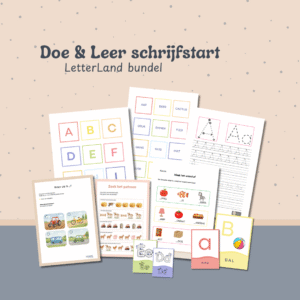 Doe en leer bundel abc, schrijven, alfabet, lezen, werkbladen, flashcards, memory educatief montessori spel