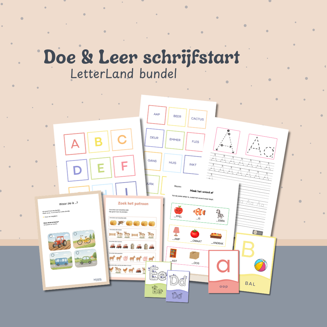 Doe en leer bundel abc, schrijven, alfabet, lezen, werkbladen, flashcards, memory educatief montessori spel
