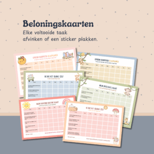 Beloningskaarten, peuter, kleuter, montessori, werkbladen,