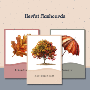flashcards herfst, montessori, educatief, lesmateriaal, peuter, werkboek, kleuters,