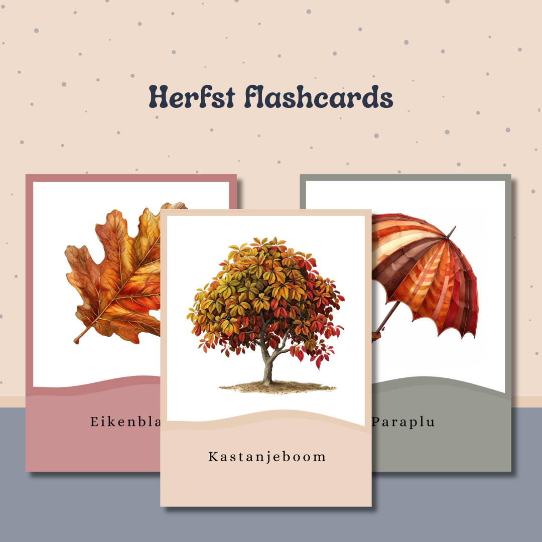 flashcards herfst, montessori, educatief, lesmateriaal, peuter, werkboek, kleuters,