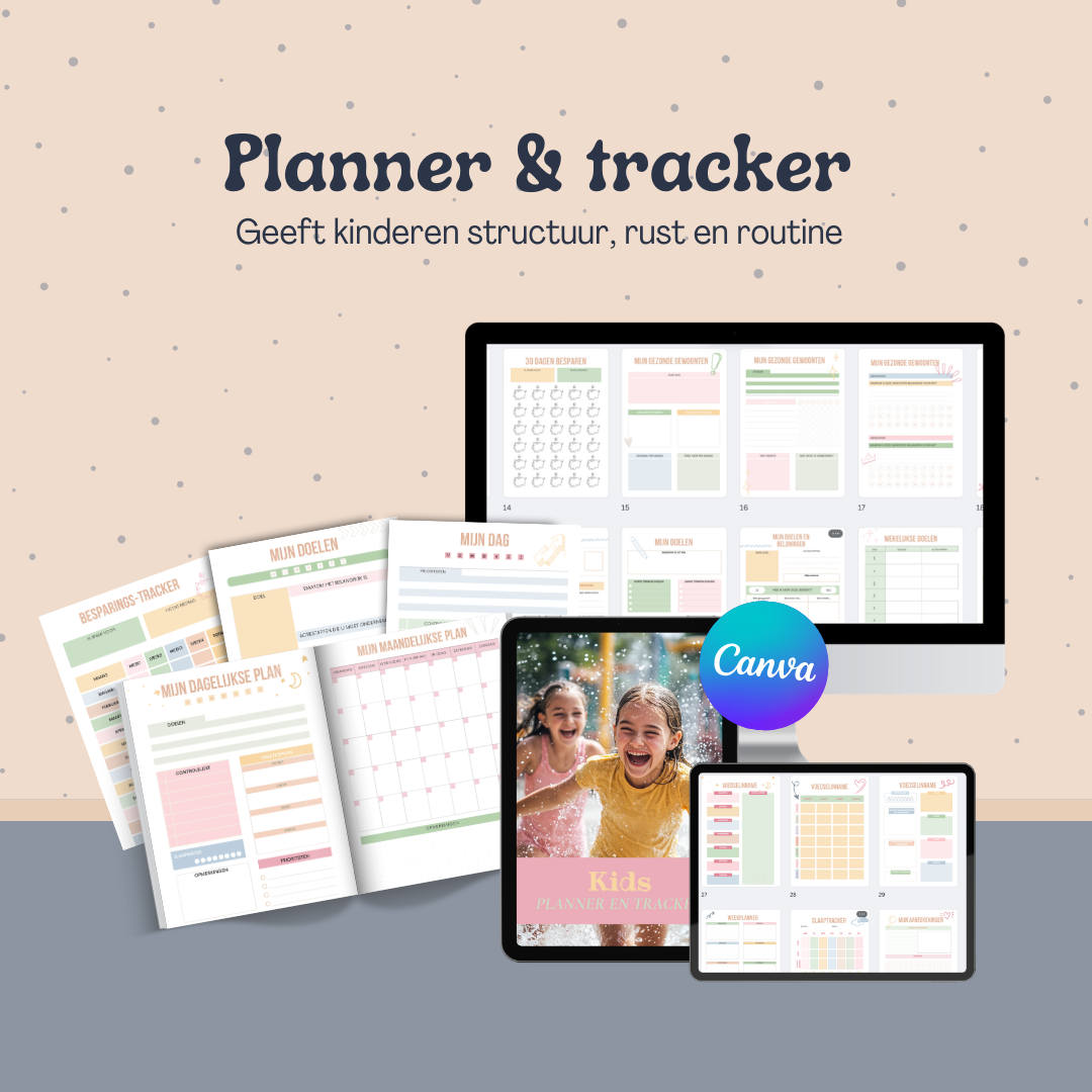 kids planner en tracker, montessori, educatief, peuter,, kleuters, planner, werkboek, lesmateriaal