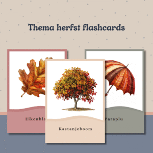 flashcards herfst, montessori, educatief, lesmateriaal, peuter, werkboek, kleuters,